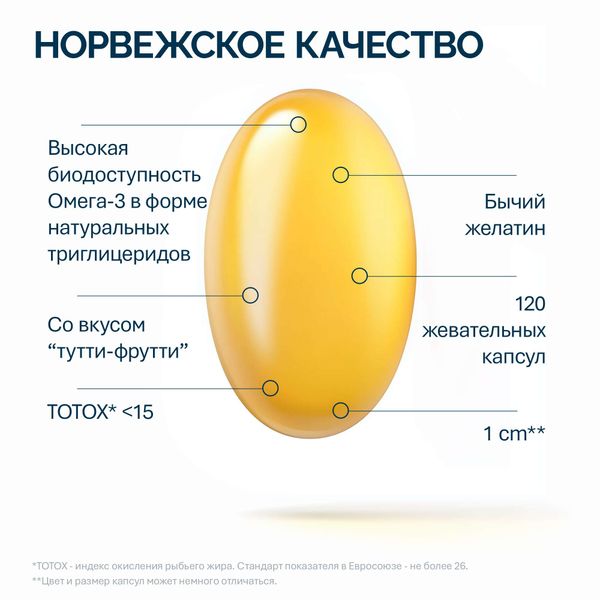 Омега-3 Кидс с витамином Д NFO/Норвегиан фиш оил капсулы жевательные 800мг 120шт фото №2 Омега-3 Кидс с витамином Д NFO/Норвегиан фиш оил капсулы жевательные 800мг 120шт фото №2