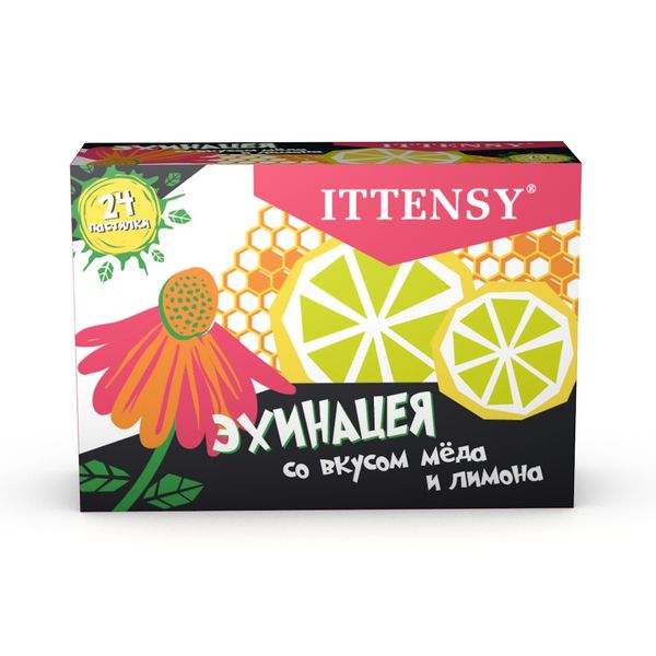 Эхинацея вкус меда и лимона Ittensy/Иттенси пастилки для рассасывания 2,5г 24шт