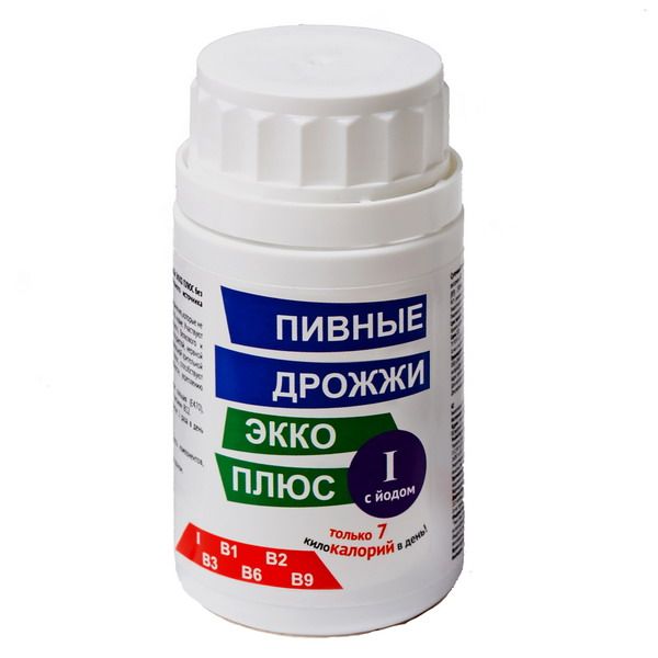Дрожжи пивные йод Экко плюс таблетки 100шт Дрожжи пивные йод Экко плюс таблетки 100шт