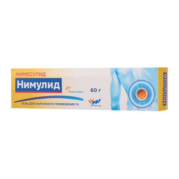 Нимулид гель для наружного применения 1% 60г Нимулид гель для наружного применения 1% 60г