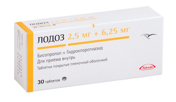 Лодоз таблетки п/о плен. 2,5мг+6,25мг 30шт