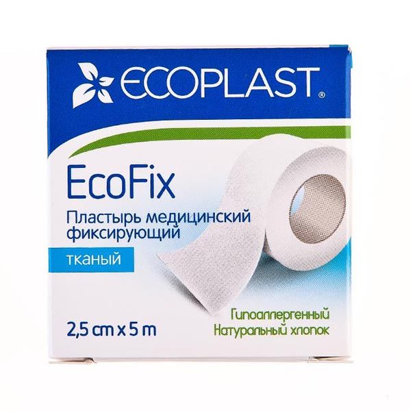 Пластырь фиксирующий тканый ЭкоФикс Ecoplast/Экопласт 2,5см х 5м фото №3