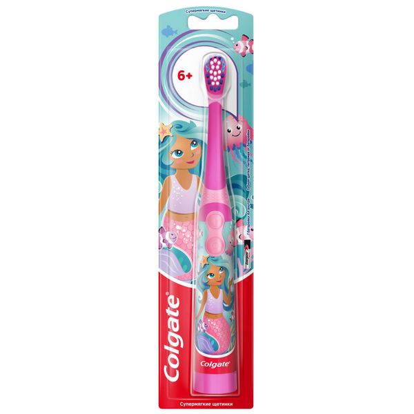 Щетка зубная супермягкая детская питаемая от батарей 6+ Colgate/Колгейт
