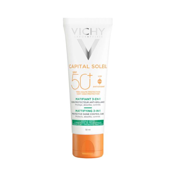 Уход для жирной проблемной кожи матирующий 3 в 1 SPF50+ Capital Soleil Vichy/фл. 50мл (МВ232701)