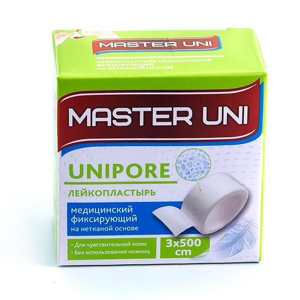Лейкопластырь фиксирующий на нетканой основе Master Uni/Мастер Юни 3х500см