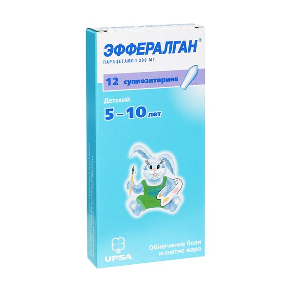 Эффералган суппозитории ректальные 300мг 12шт