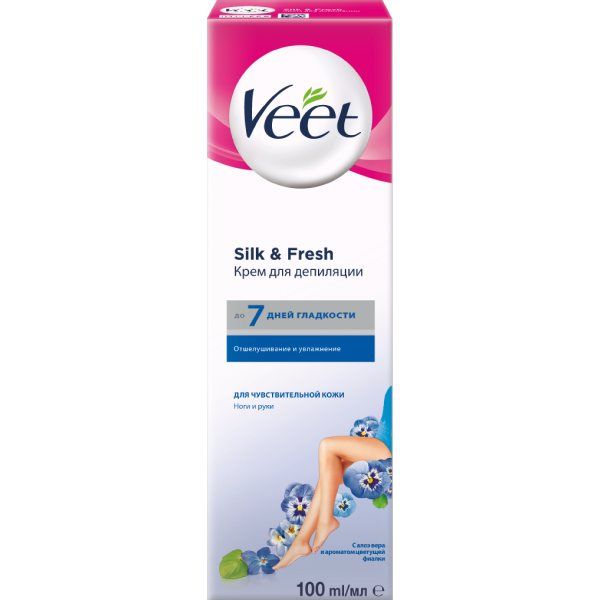 Крем Veet (Вит) Silk & Fresh для депиляции для чувствительной кожи 100 мл