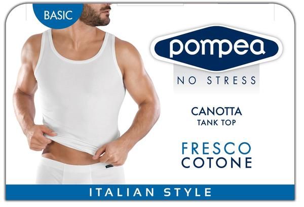Майка мужская из хлопка белая Pompea р.XL