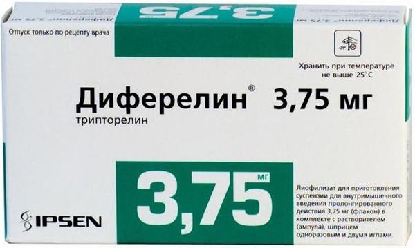 Диферелин лиофилизат для приг. суспензии для в/м введ. пролонгированного действия 3,75мг+Растворитель+Шприц+Игла 2шт