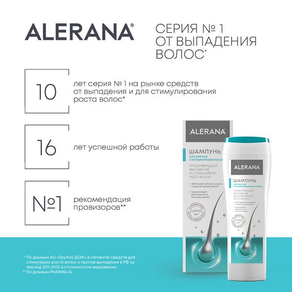 Шампунь для жирных и комбинированных волос Alerana/Алерана 250мл фото №5