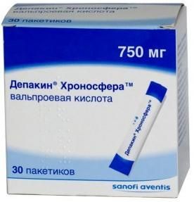 Депакин Хроносфера гранулы для внутр. прим. с пролонг высвобожд. 750мг 30шт