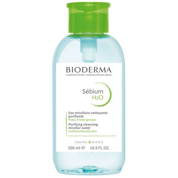 Вода мицеллярная H2O Sebium Bioderma/Биодерма помпа 500мл Вода мицеллярная H2O Sebium Bioderma/Биодерма помпа 500мл