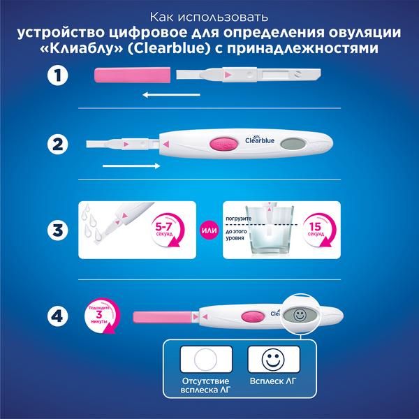 Тест для определения овуляции цифровой с принадлежностями ClearBlue/КлиаБлу 7шт фото №8