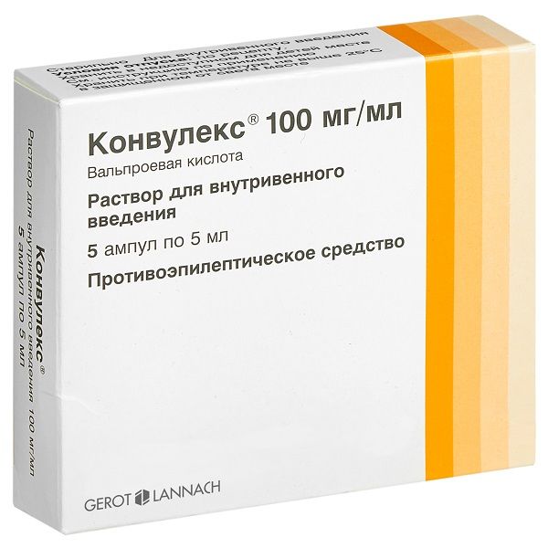 Конвулекс раствор для в/в введ. 100мг/мл 5мл 5шт фото №3