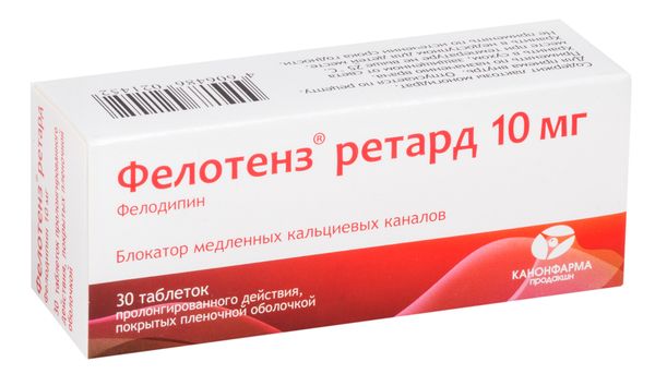Фелотенз ретард таблетки пролонг. д-я п/о плен. 0,01г 30шт