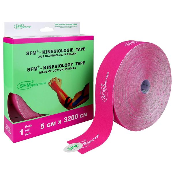 Тейп кинезиологический на хлопковой основе в рулоне розовый SFM-Plaster 5х3200см