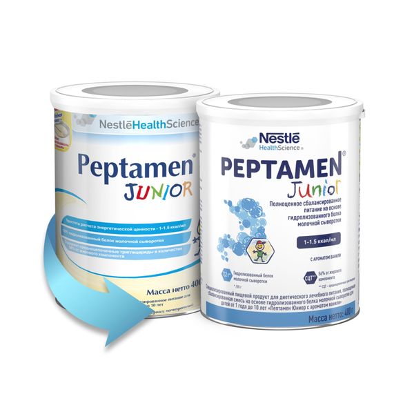 Смесь сухая вкус ванили для детей от 1 до 10 лет Юниор Peptamen/Пептамен банка 400г фото №4