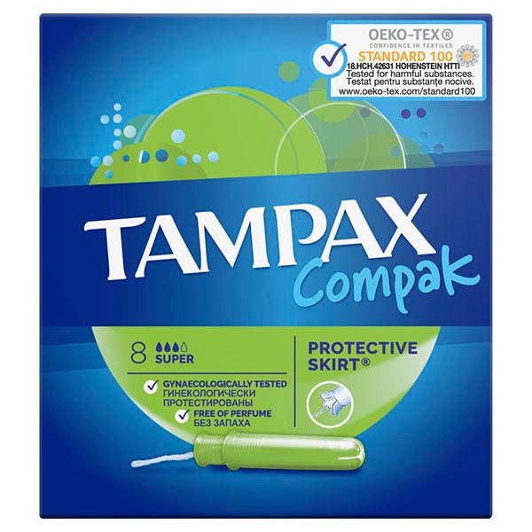 Тампоны с аппликатором TAMPAX (Тампакс) Compak Super, 8 шт. фото №2