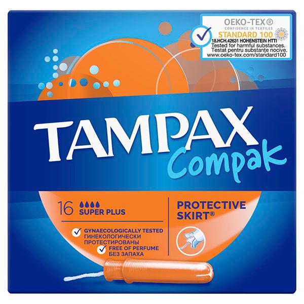 Тампоны с аппликатором TAMPAX (Тампакс) Compak Super plus, 16 шт. фото №2