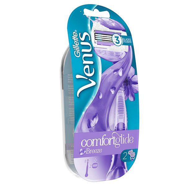 Женская бритва Gillette Venus Breeze + 2 сменные кассеты cо встроенными полосками с гелем фото №3
