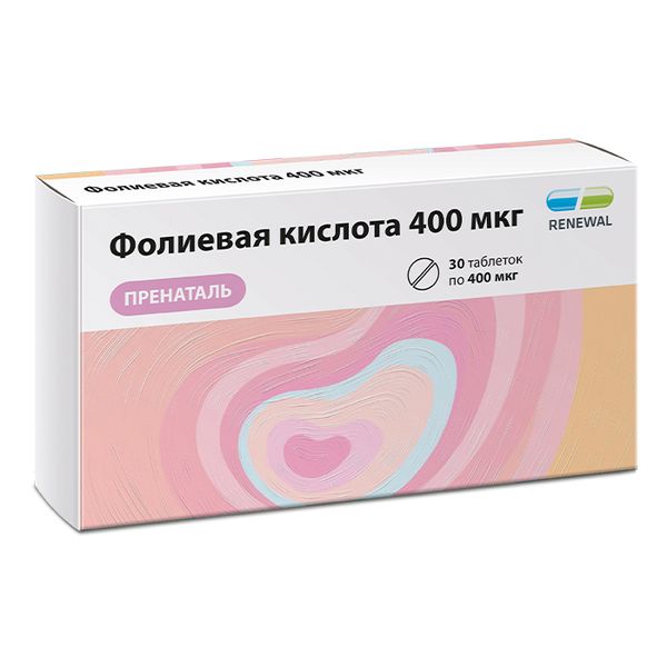 Фолиевая кислота Пренаталь Renewal/Реневал таблетки 400мкг 30шт