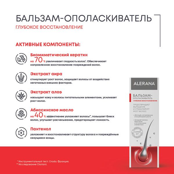 Бальзам-ополаскиватель Глубокое восстановление Alerana/Алерана 200мл фото №5