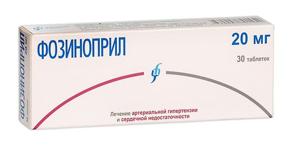 Фозиноприл таблетки 20мг 30шт