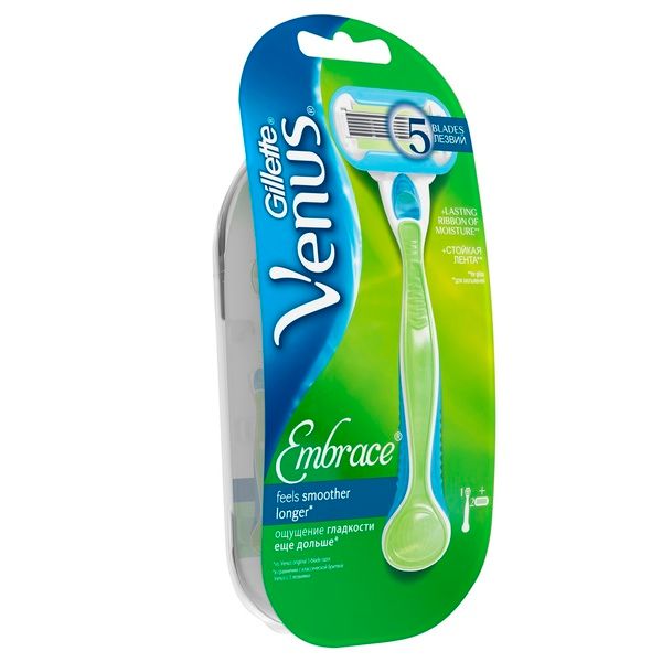 Женская бритва Gillette Venus (Жиллетт Винус) Embrace + Сменные кассеты 2 шт. фото №3