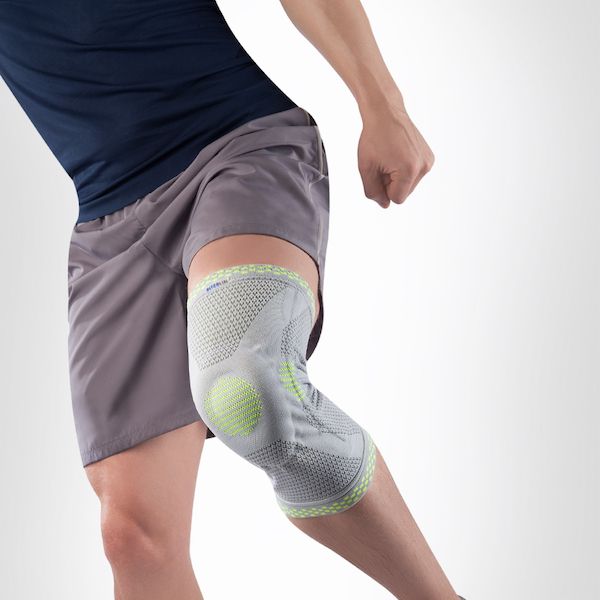 Бандаж компрессионный на коленный сустав с силиконовым кольцом SportSupport SB К01, серый, р.L (38-40см)
