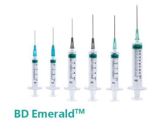 Шприц 3х-компонентный с иглой черный Emerald BD/БиДи 0,7x30мм 2мл 10шт (303033)