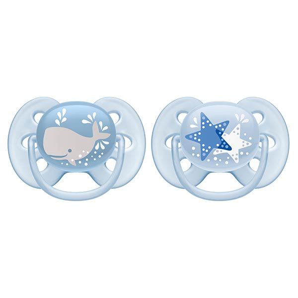 Пустышка силиконовая ортодонтическая с футляром 6-18 мес. Ultra Soft Philips Avent 2шт (SCF223/03) фото №5