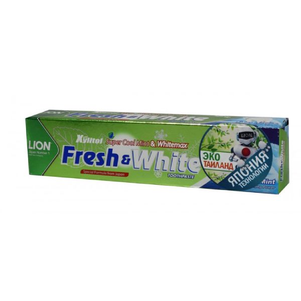Паста зубная для защиты от кариеса прохладная мята Fresh&White Thailand Lion/Лайн 160г