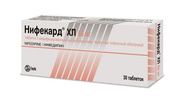 Нифекард ХЛ таблетки с модиф. высвобожд. п/о плен. 60мг 30шт