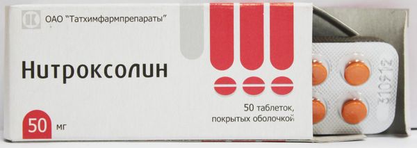 Нитроксолин таблетки п/о 50мг 50шт Нитроксолин таблетки п/о 50мг 50шт