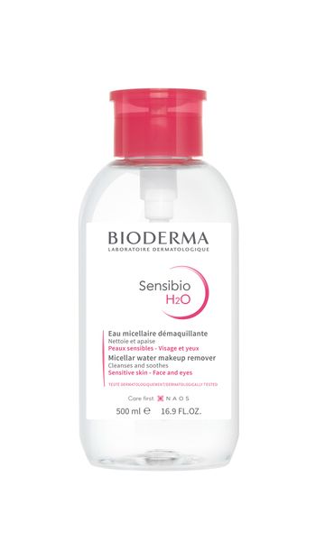Вода мицеллярная для нормальной и чувствительной кожи лица Н2О Sensibio Bioderma/Биодерма помпа 500мл