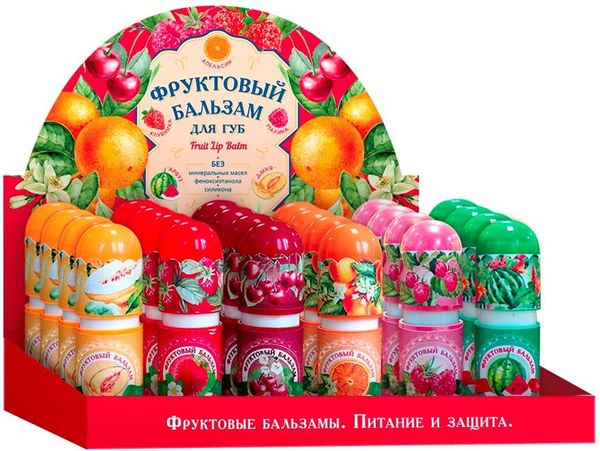 Помада для губ 6 вкусов Фруктовый бальзам 24шт