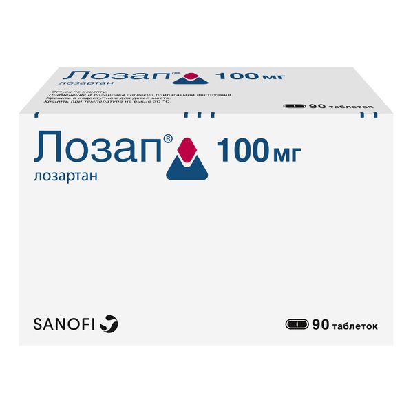 Лозап таблетки п/о плен. 100мг 90шт