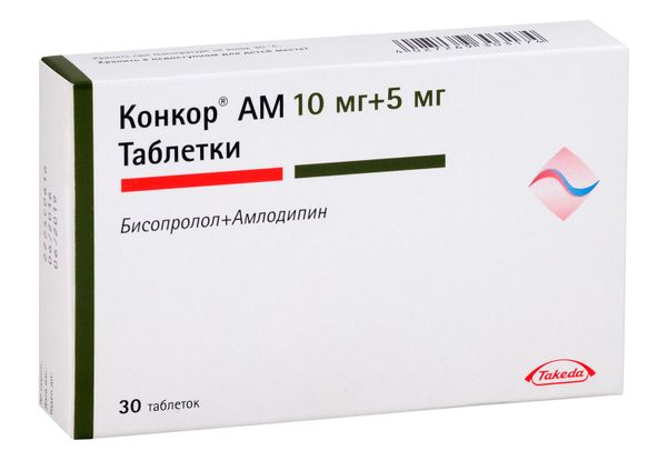 Конкор АМ таблетки 10мг+5мг 30шт
