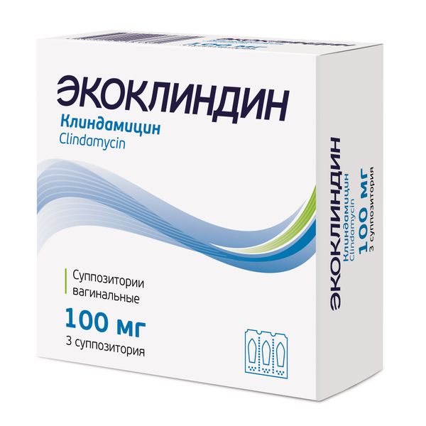Экоклиндин суппозитории вагинальные 100мг 3шт