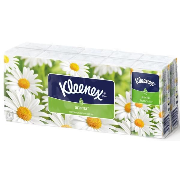 Носовые платочки Kleenex/Клинекс Ромашка 10 шт. 10 упак.