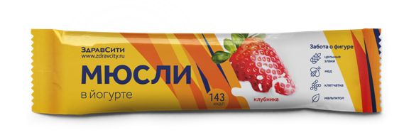 Батончик мюсли в йогурте вкус клубники Zdravcity/Здравсити 30г