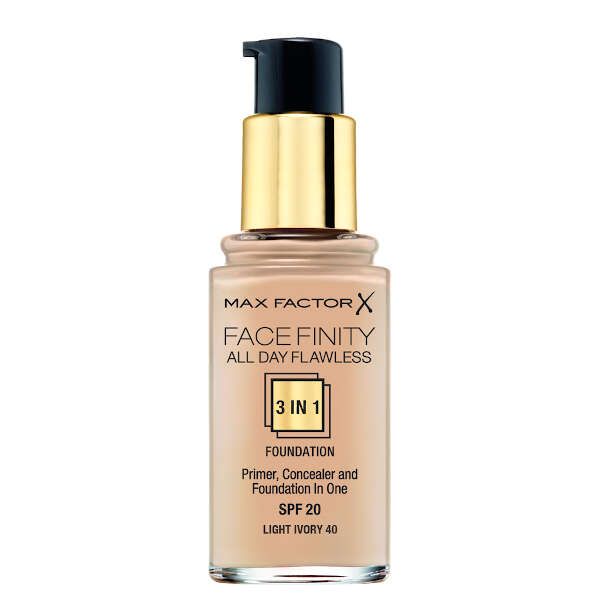 Основа тональная Max Factor Facefinity All Day Flawless 3-in-1  light ivory тон 40
