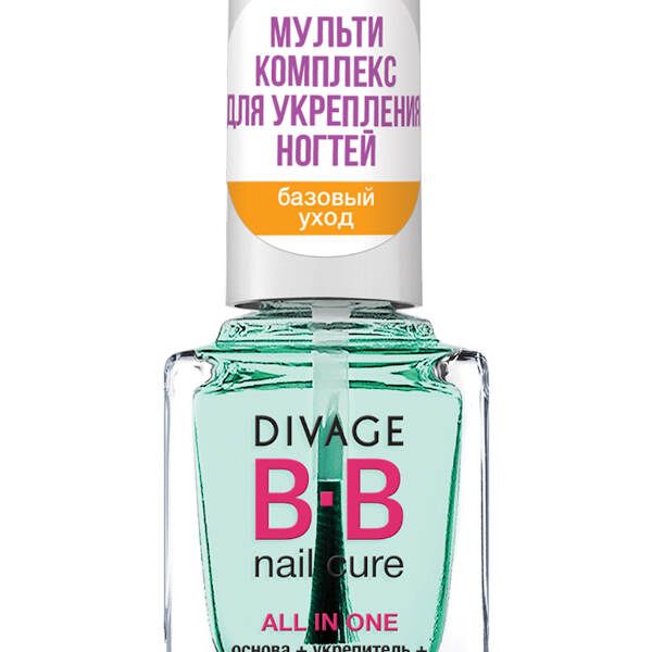 Основа+укрепитель+покрытие для ногтей all in one Divage NAIL CURE BB  фото №4