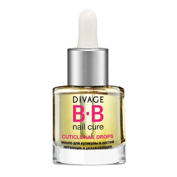 Масло для кутикулы и ногтей питающее и увлажняющее bb nail cure cuticle nail drops Divage 6 мл