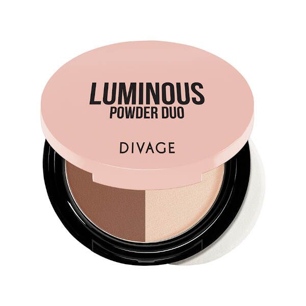 Пудра компактная двухцветная Divage POWDER DUO LUMINOUS тон 02 фото №3