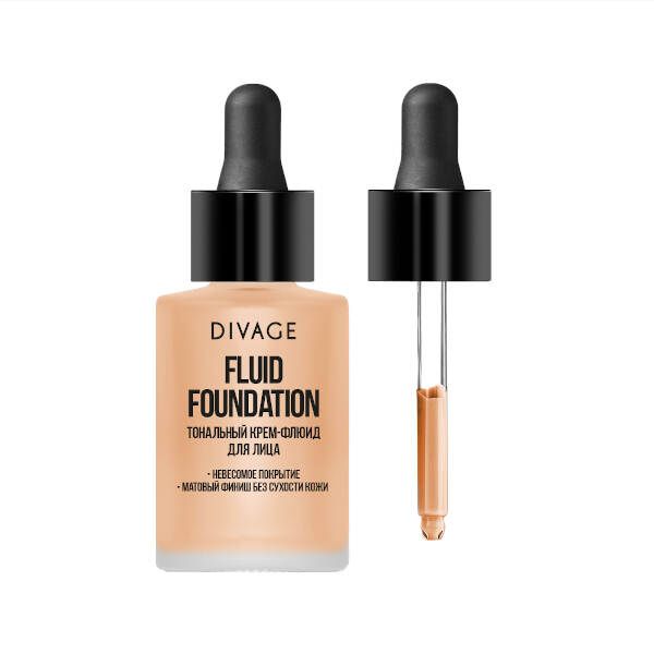 Крем-флюид для лица тональный Divage Fluid Foundation тон 02 фото №2