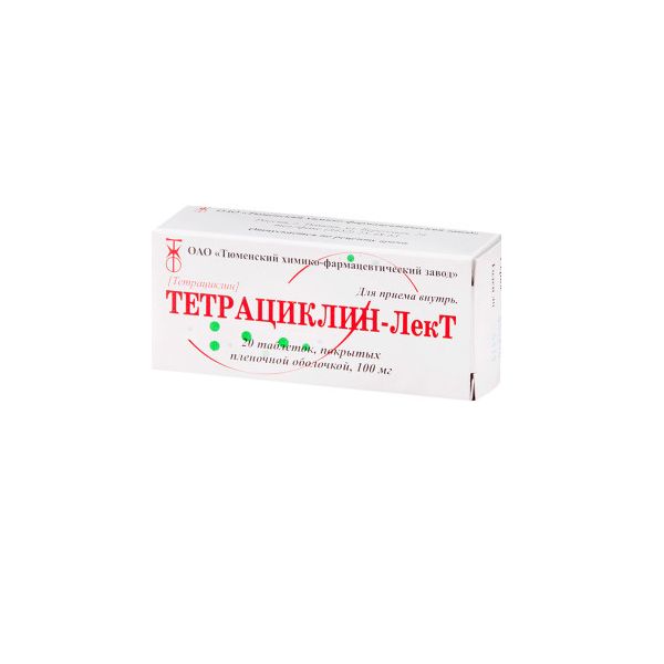 Тетрациклин-Лект таблетки п/о плен. 100мг 20шт