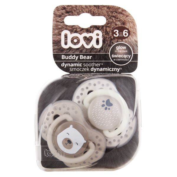 Соска-пустышка силиконовая 3-6 мес. Buddy bear Lovi/Лови 2шт (22/864)