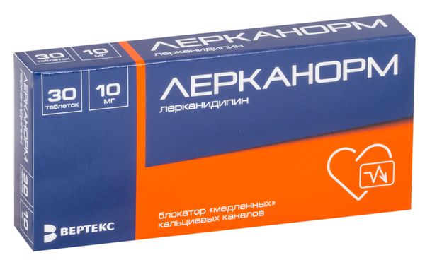 Лерканорм таблетки п/о плен. 10мг 30шт