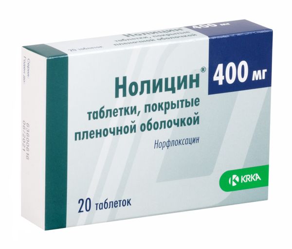 Нолицин таблетки п/о плен. 400мг 20шт
